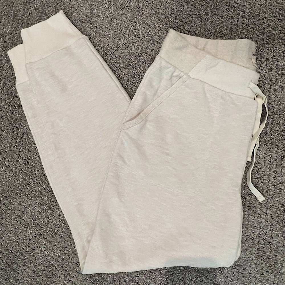 UpWest French terry jogger, size M, ivory
